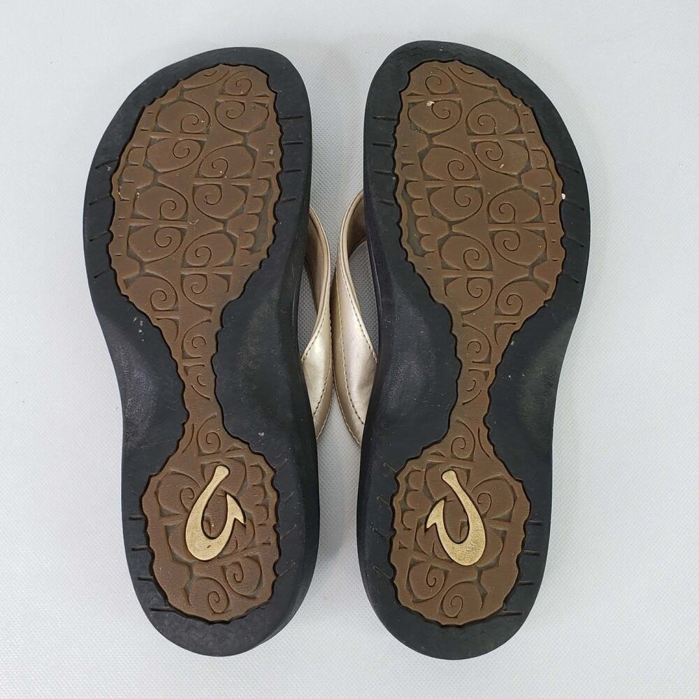OluKai 'Ohana Flip Flops Rose Gold Pua Women’s Size 8 Slip On Shoes - Picture 5 of 8